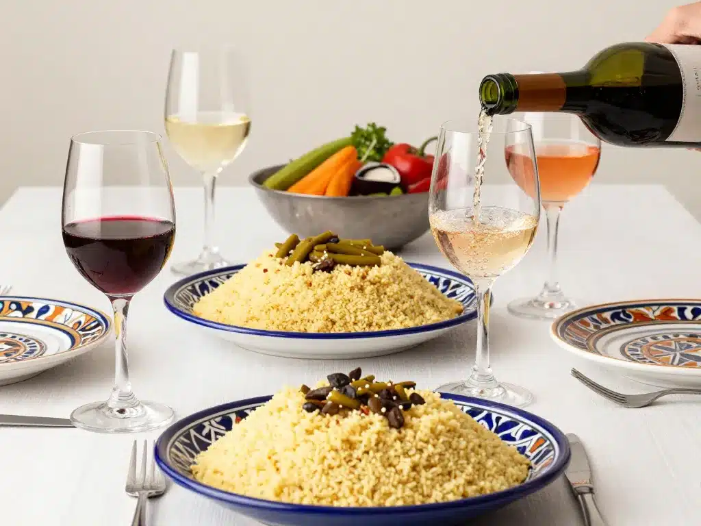 Vins rouges blancs rosés avec couscous
