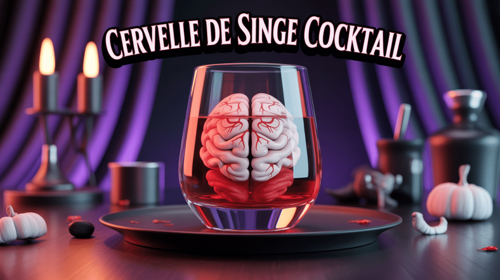 cervelle de singe cocktail verre halloween décor