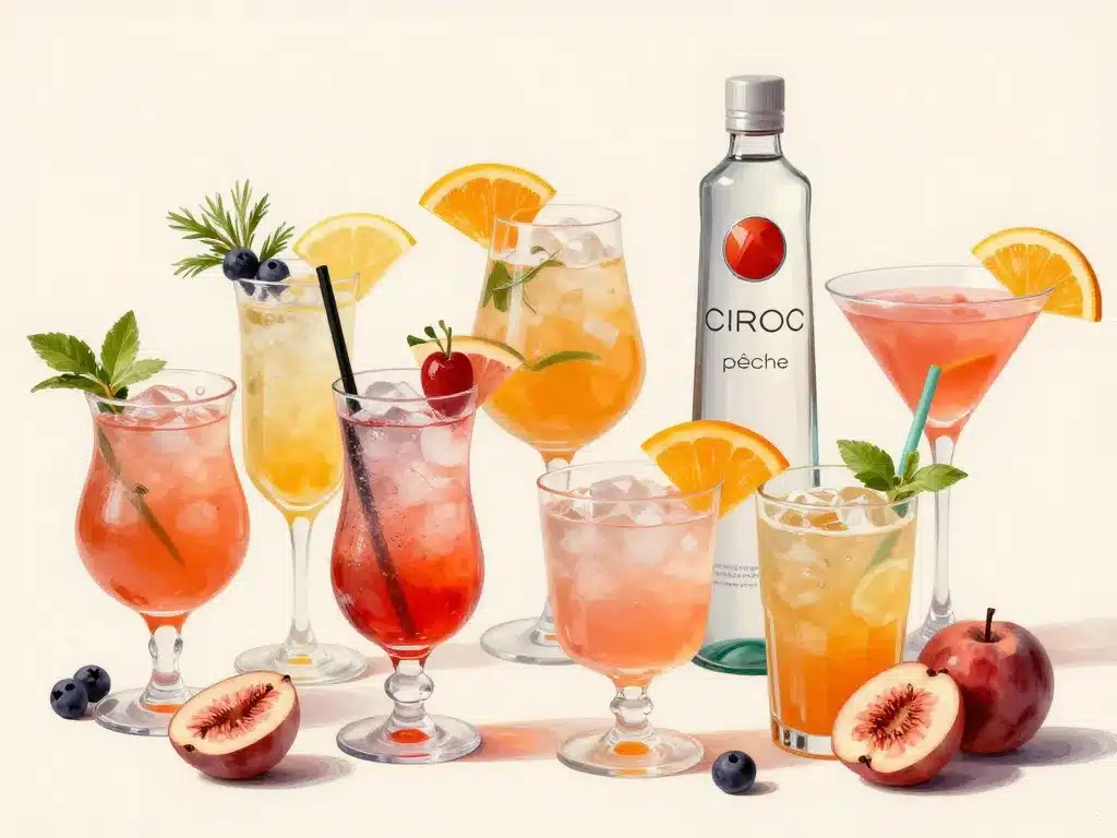 cocktails ciroc peche ambiance festive fruits