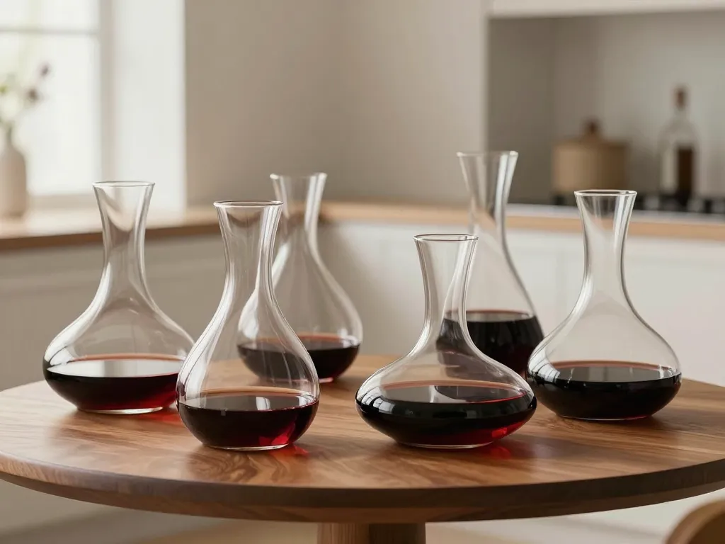 comparatif modèles decanteur de vin sur table