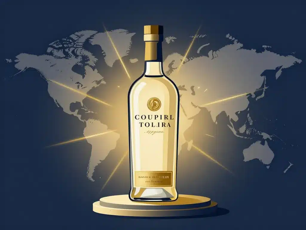 Don Julio 1942 bouteille premium sur piédestal rayons dorés