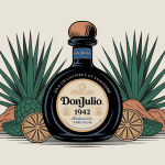 Don Julio 1942 illustration bouteille élégante agave doré
