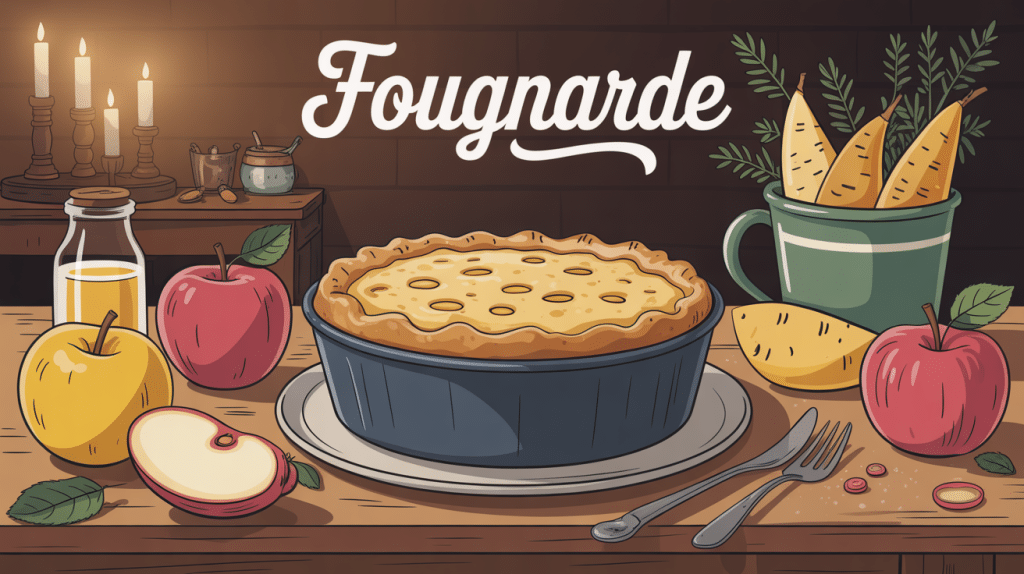 fougnarde dorée sortie du four sur table rustique