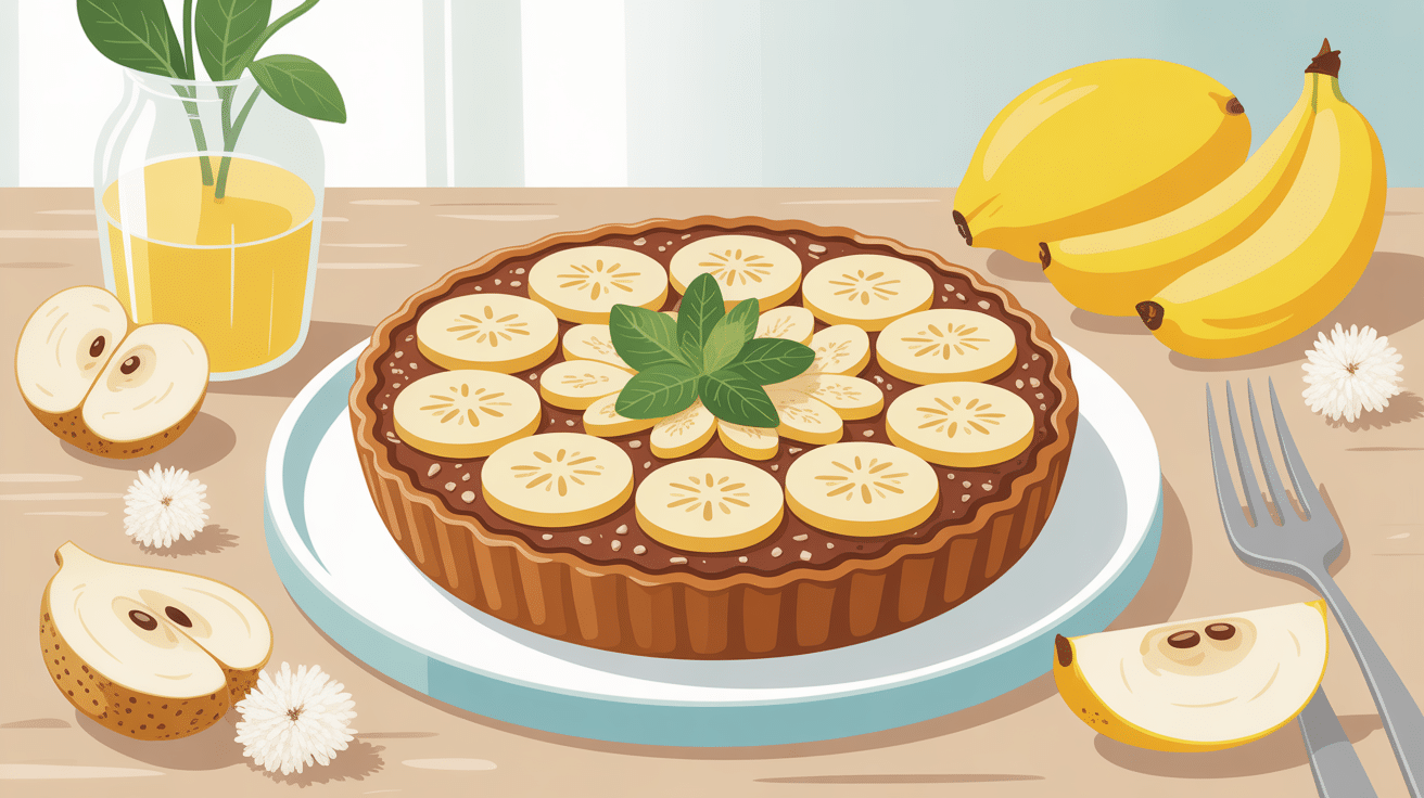 galette flocons d'avoine banane illustrée pour un petit-déjeuner sain