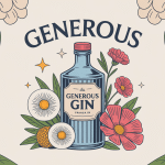 généreuse bouteille generous gin entourée d'agrumes et fleurs