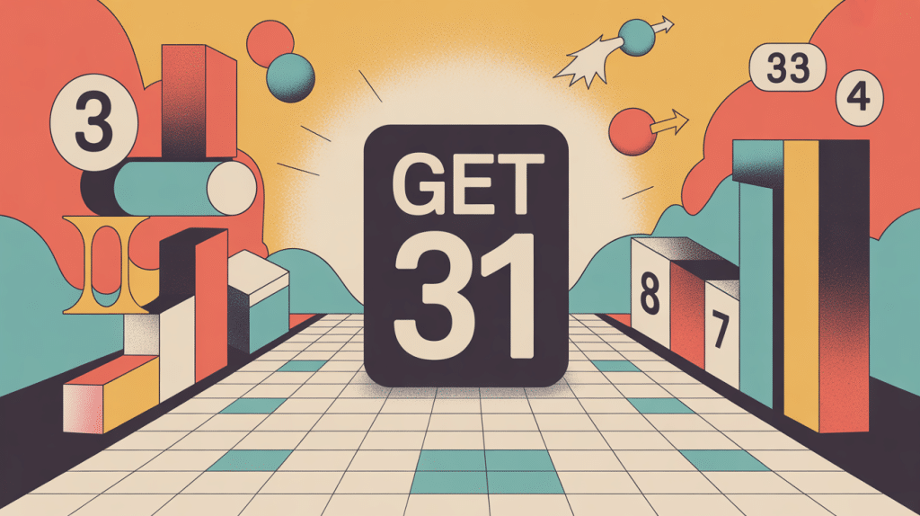 Illustration vectorielle colorée du puzzle get 31