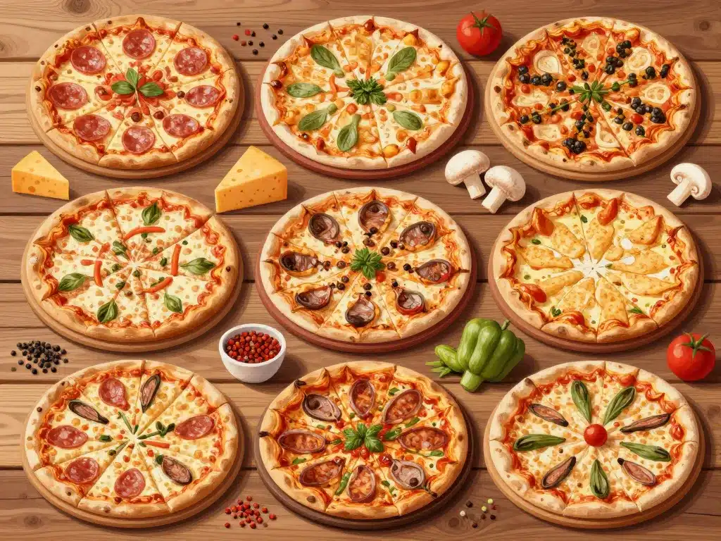 Variété pizzas kalina pizza carte spécialités