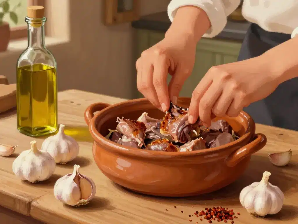 cuisson rustique lapin à l'ail recette espagnole en cuisine espagnole