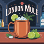Cocktail london mule dans mug cuivre avec gin et ginger beer