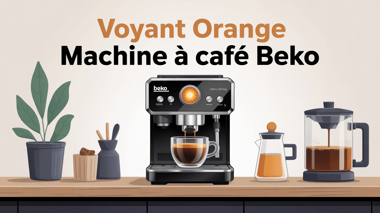 machine à café beko voyant orange en avant plan ambiance entretien