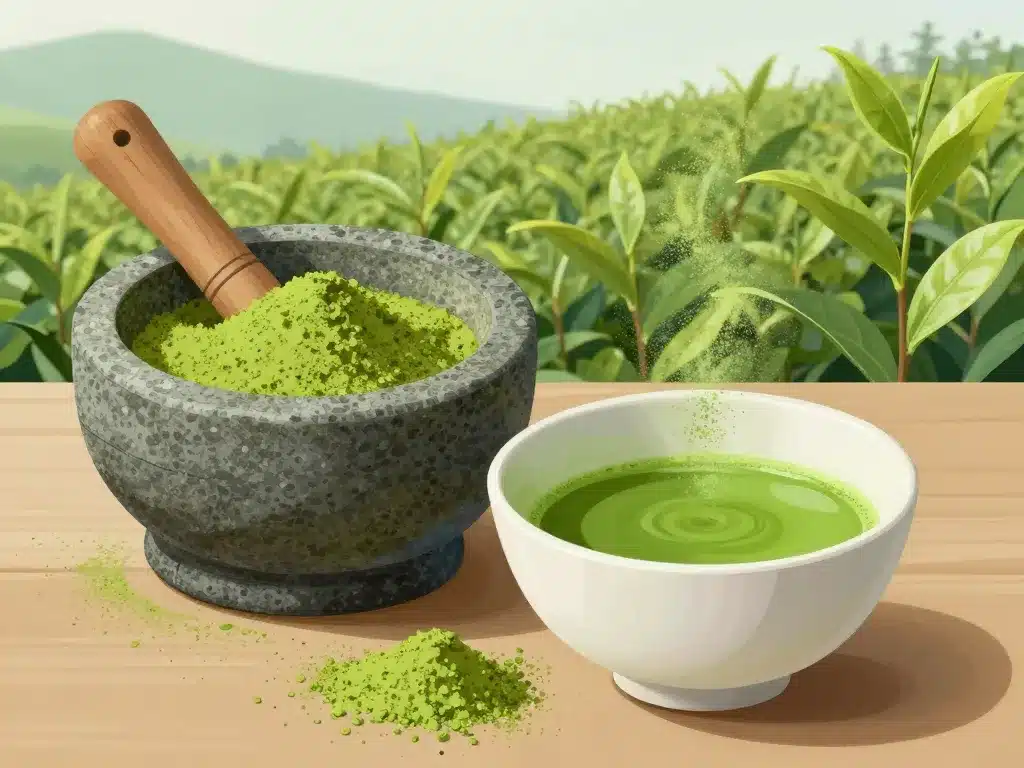 Meilleur matcha poudre verte vibrante bol cérémonie japonaise