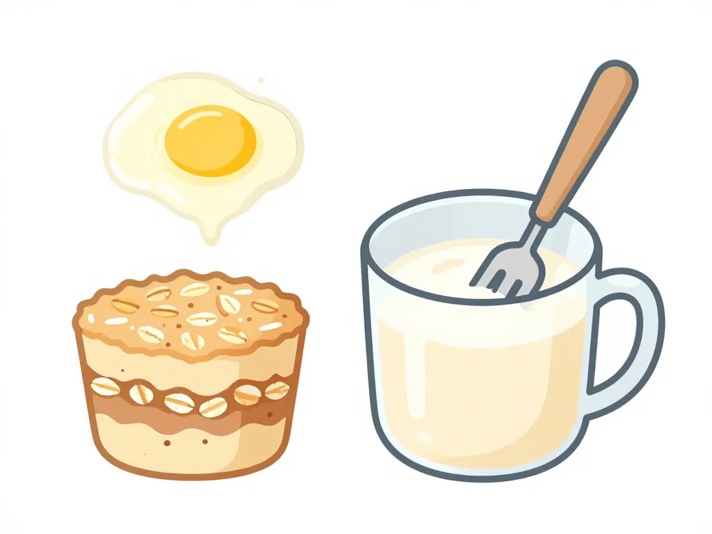 schéma ingrédients mug cake flocon d'avoine et texture