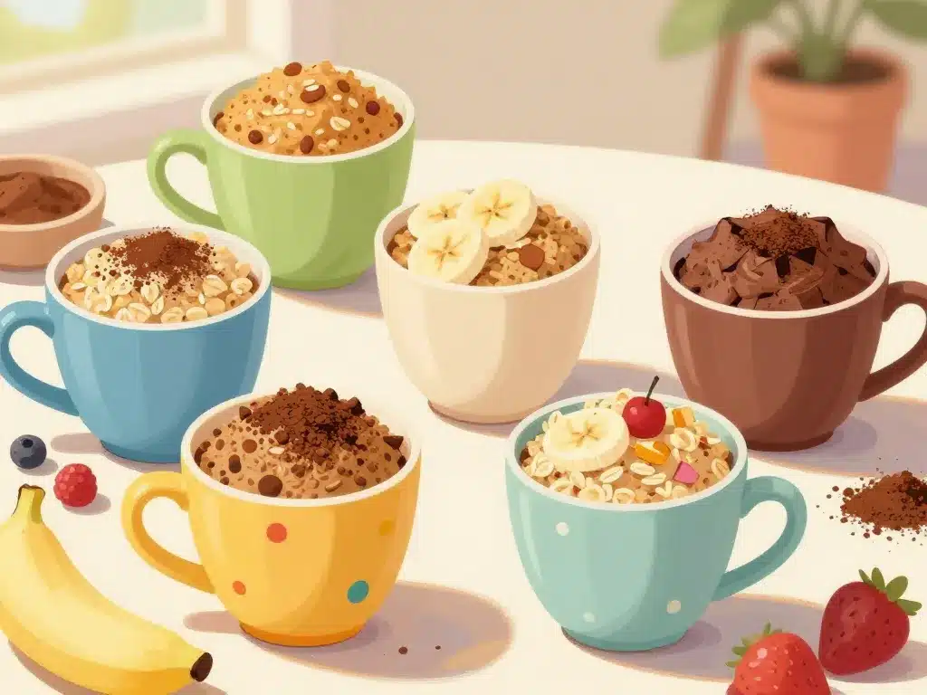 mug cake flocon d'avoine chocolat banane classique en mugs