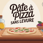 illustration pate a pizza sans levure sur plan de travail