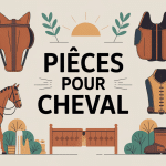 Illustration pièces cheval bride selle protections