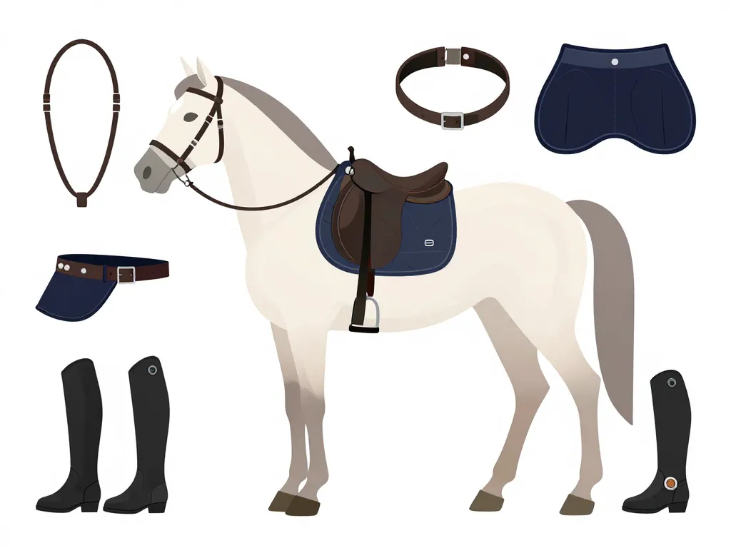 Diagramme concept pièces cheval harnachement protections