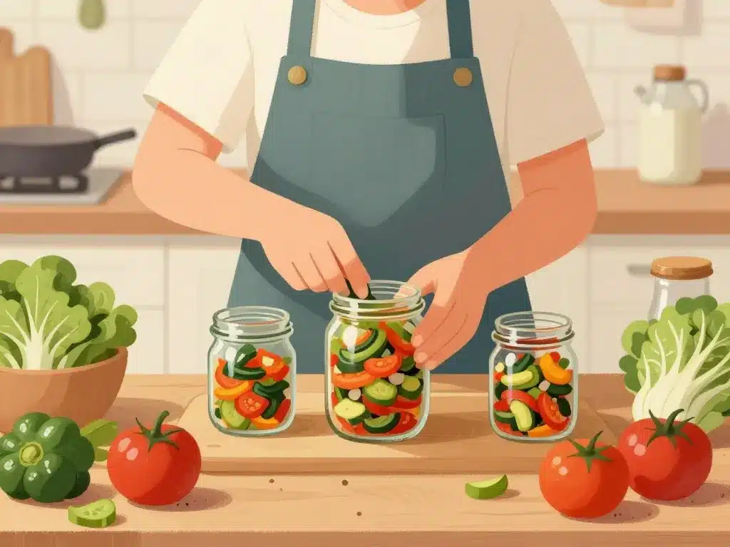 Préparation de ratatouille en bocaux sans stérilisateur