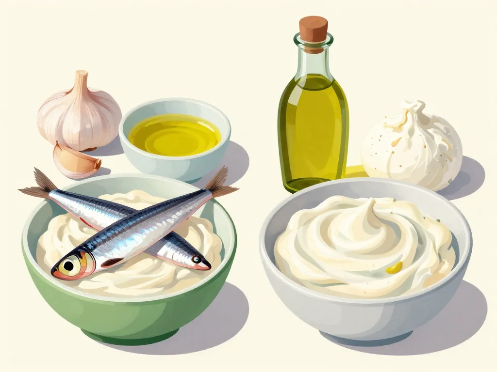 Recette anchoïade crémeuse comparaison ingrédients classiques et crémeux