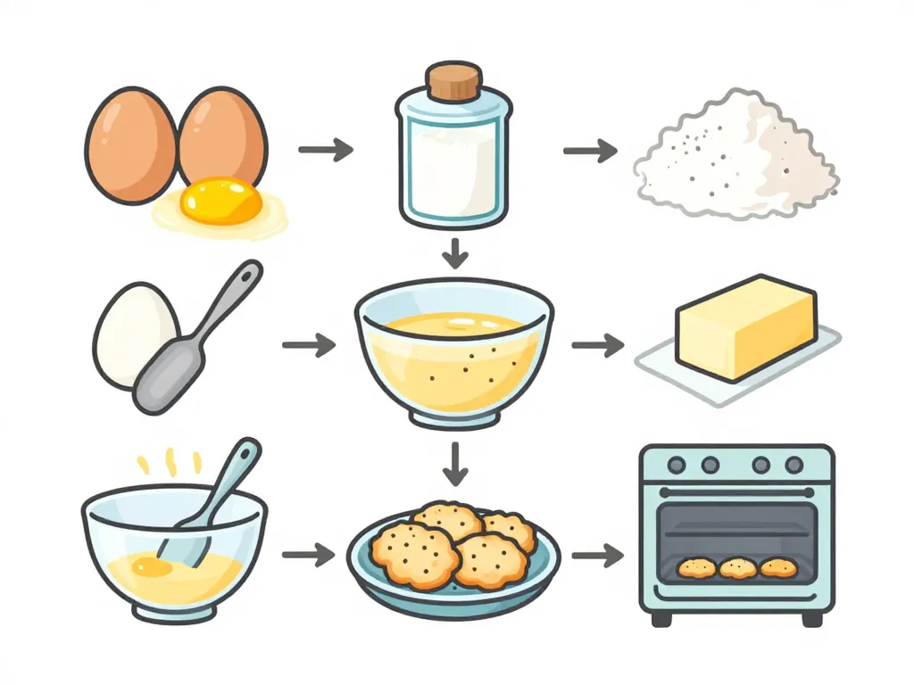 diagramme étapes recette biscuit trocadero avec ingrédients