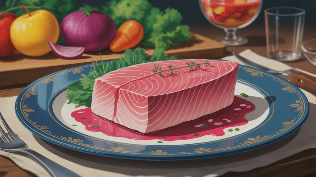 Recette de steak de thon rosé avec légumes méditerranéens