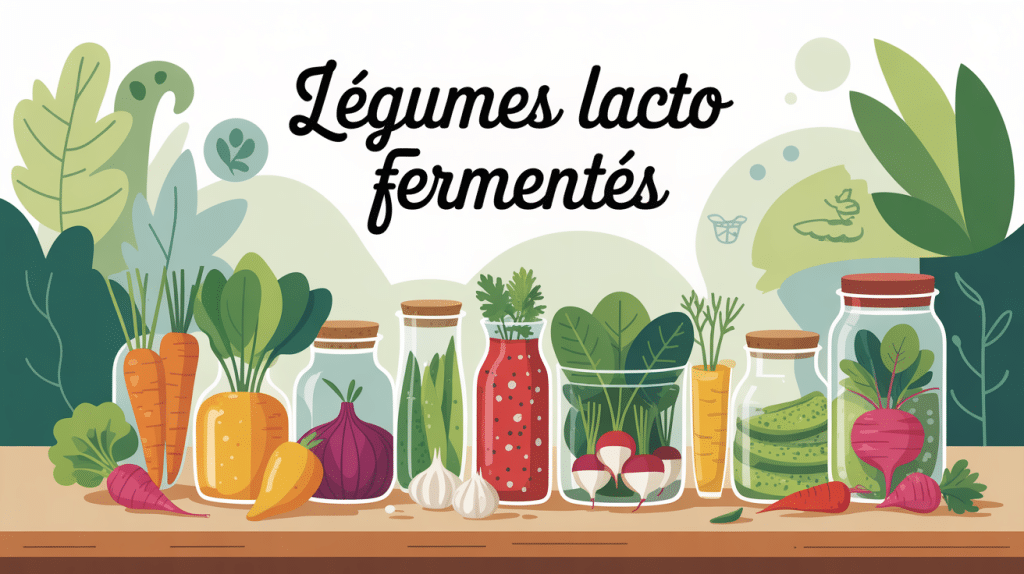 Bocaux de recette legume lacto fermenté sur une table