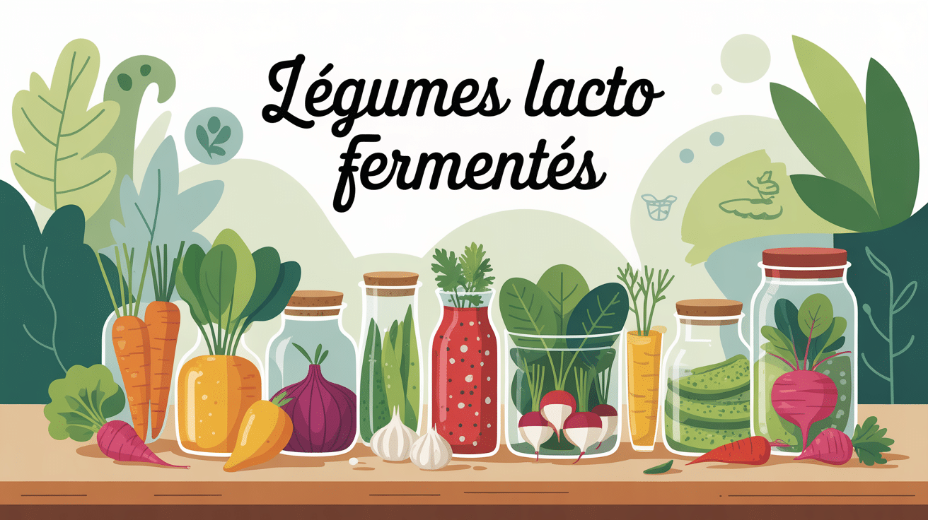 Bocaux de recette legume lacto fermenté sur une table