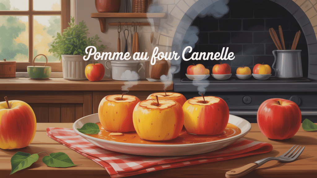 recette pomme au four cannelle image ambiance automne