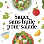 sauce sans huile pour salade avec salades et ingrédients naturels