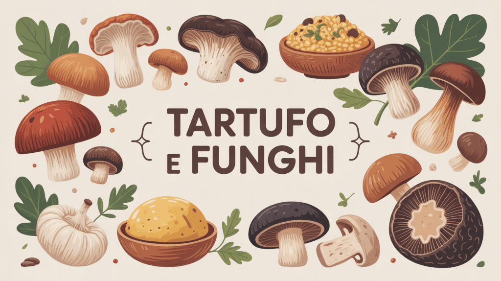 tartufo e funghi sur table élégante italienne