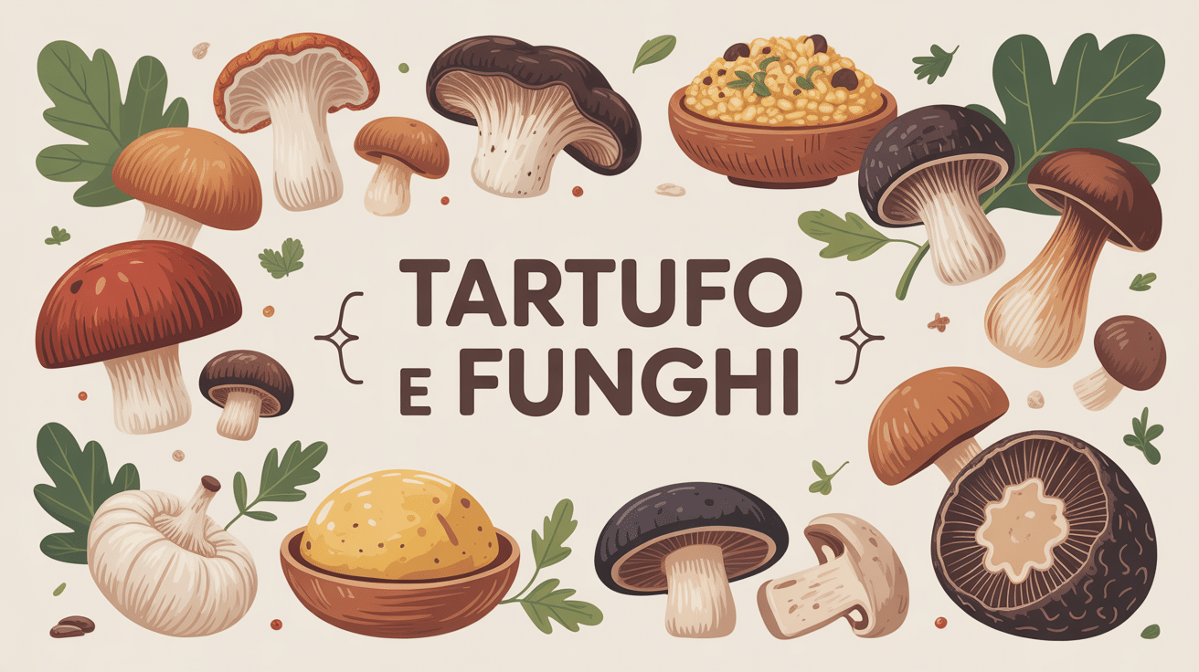 tartufo e funghi sur table élégante italienne