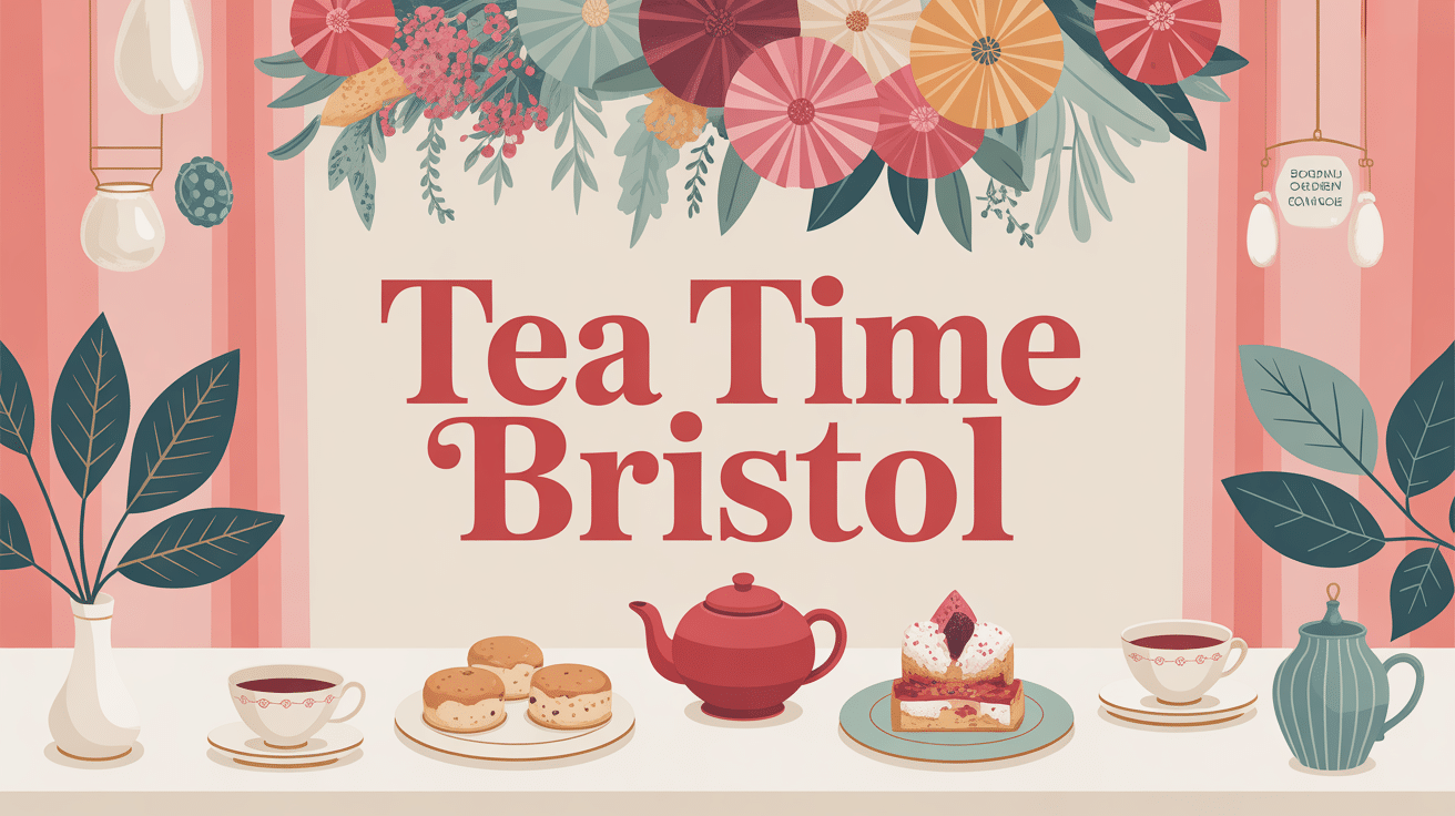 illustration tea time bristol table élégante scones pâtisseries