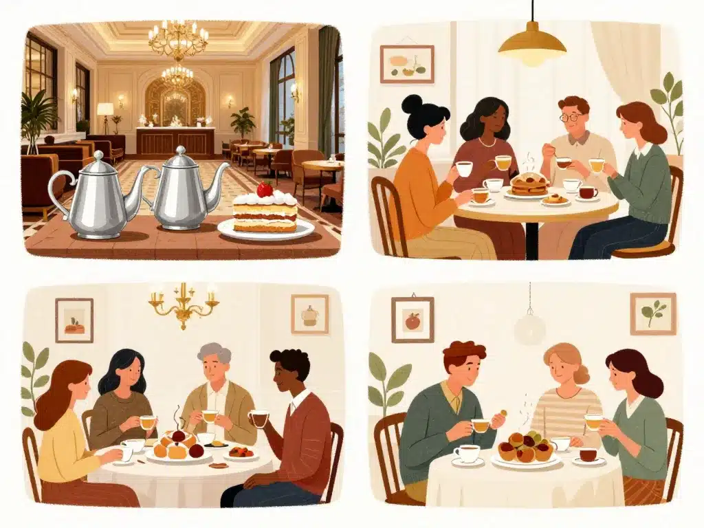 illustration tea time bristol luxe cosy végétarien