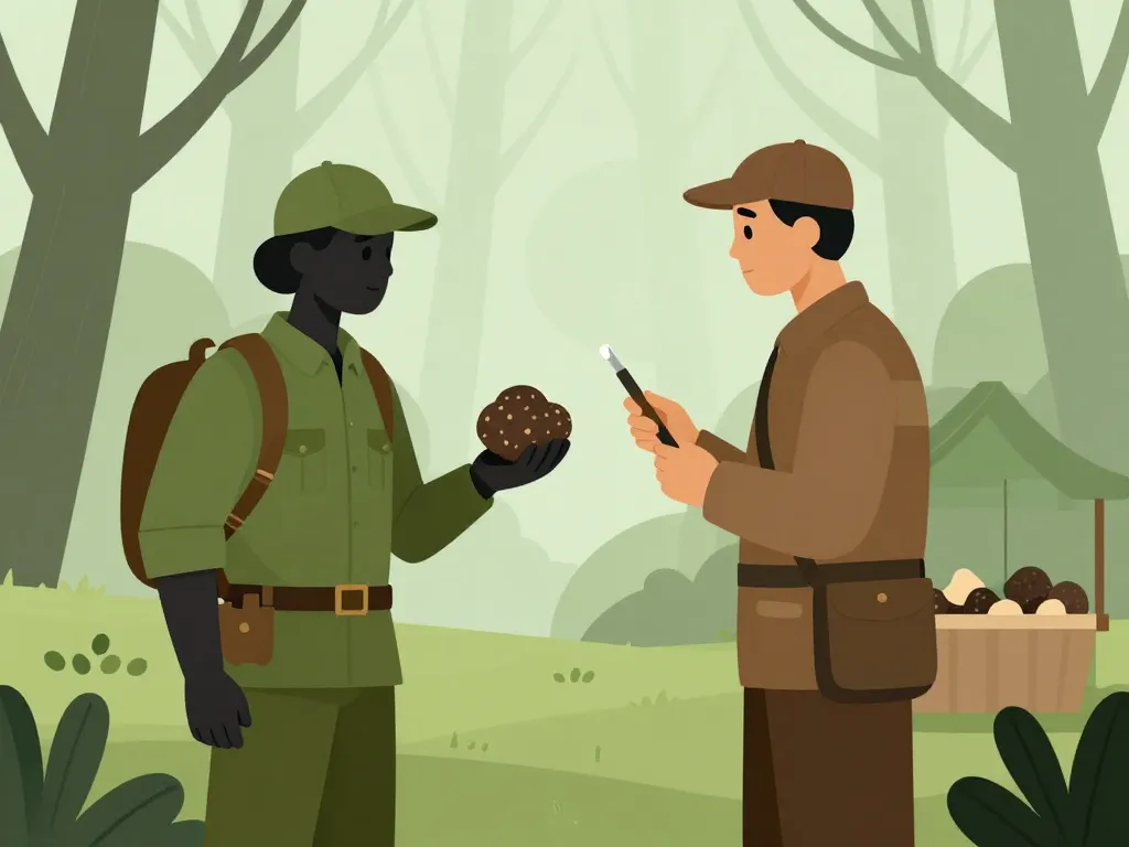 Cueillette et vérification truffes toxiques en forêt