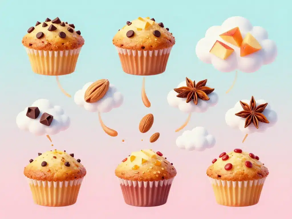 variations muffins a la compote de pommes avec garnitures